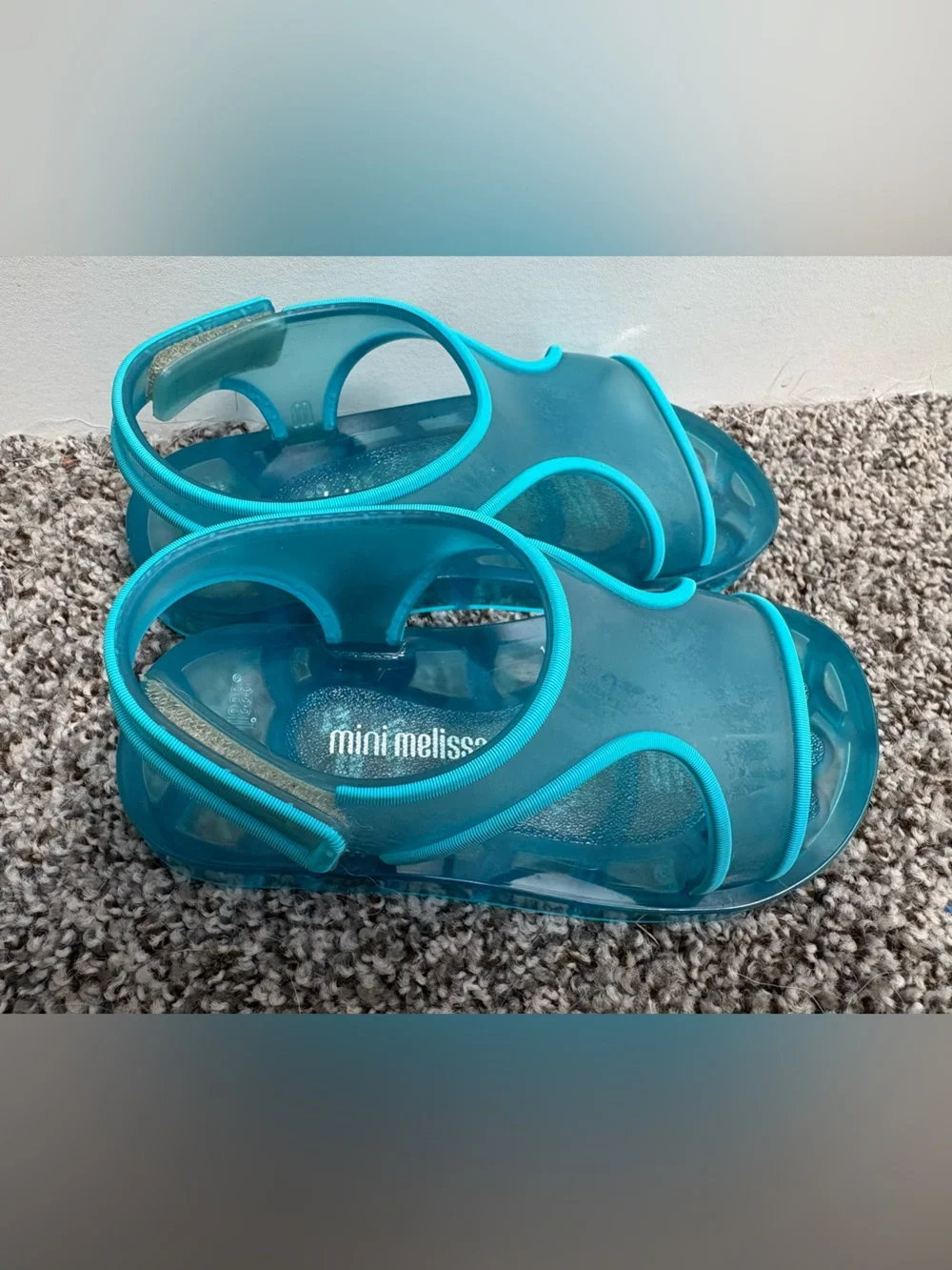 Mini Melissa Kids Teal Waterproof Sandals Size 11c